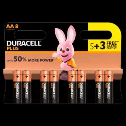 Picture of DURACELL PLUS POWER AA LR6 MN1500 5+3'S