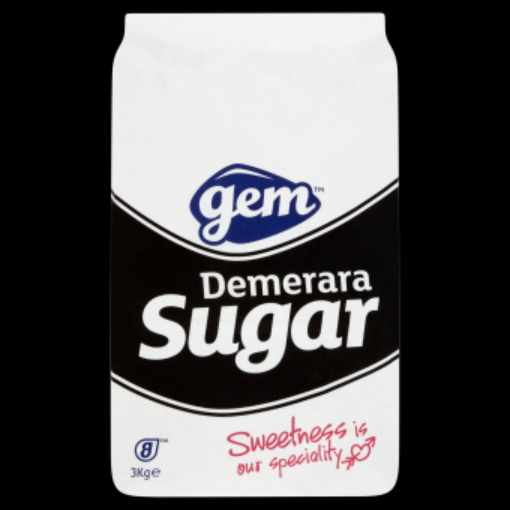 Picture of GEM SUGAR DEMERARA BROWN 3KG