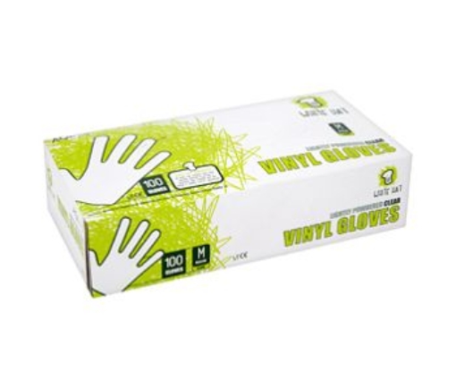 Picture of W.HAT VINYL GLOVES POWDERED MEDIUM 100'S