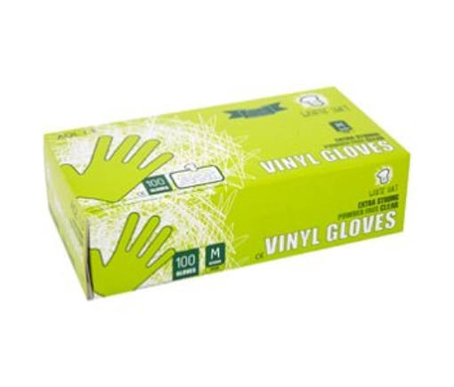 Picture of W.HAT VINYL GLOVES POWDER FREE MED 100'S